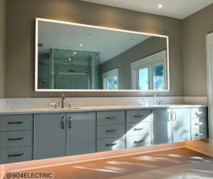 Johnson Electric Jacksonville Florida Electrician Bathroom Mirror Lighting Install