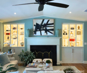 Johnson Electric Jacksonville Florida Electrician Living Room Cabinet Lighting Install